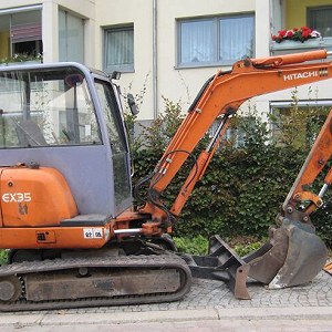 Hitachi EX 35-2 Bagger mit Gummiketten Fahrbereit 