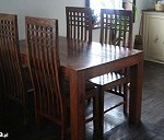 Zestaw stołowy kolonialny, stół + 4 krzesła