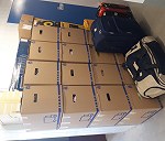 Aprox. 436 kilo: 20 boxes, 2 bikes, suitcase,...