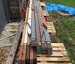 kantówka drewniana 5,5m x7cmx17cm -5sztuk  , kantówka drewniana  4,8m x7cmx12cm -19 sztuk