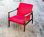 Krzesło drewniane, tapicerowane